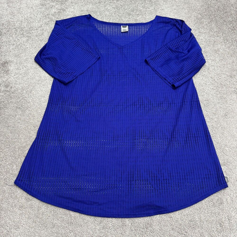 O'Neill Mesh Swim Dress Beach Cover-Up Womens XL Royal Blue V-Neck Beachwear